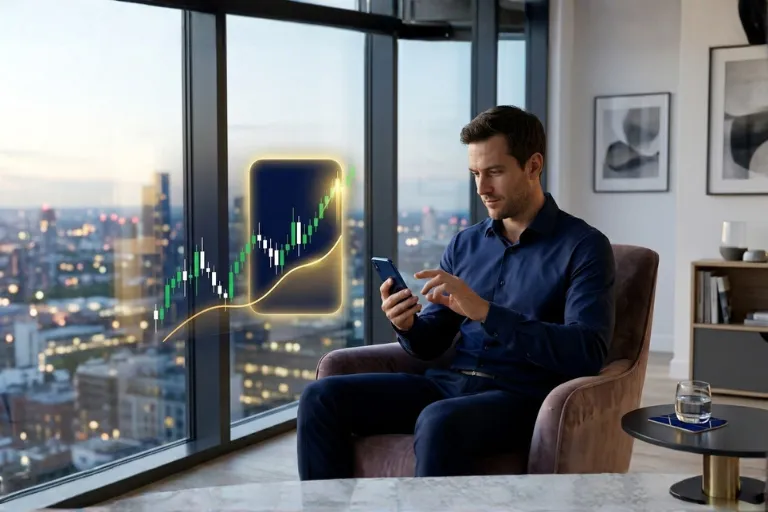 Ilustrasi laki-laki belajar trading emas