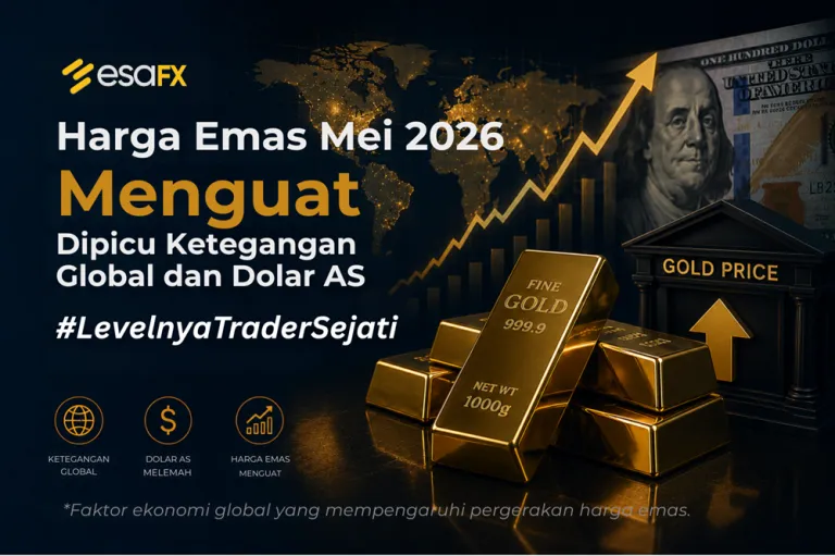 Harga Emas Mei 2026 Menguat Dipicu Ketegangan Global dan Dolar AS