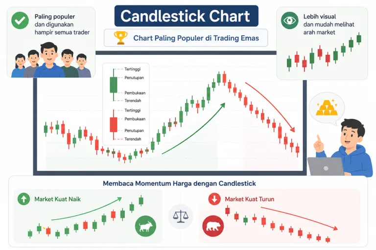 "candlestick candlestick chart trading yang populer dipakai trader