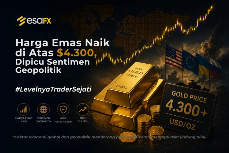 Harga Emas Naik di Atas US$4.300, Dipicu Sentimen Geopolitik