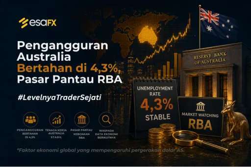 Pengangguran Australia Bertahan di 4,3%, Pasar Pantau RBA! thumbnail Pengangguran Australia Bertahan di 4,3%, Pasar Pantau RBA! thumbnail