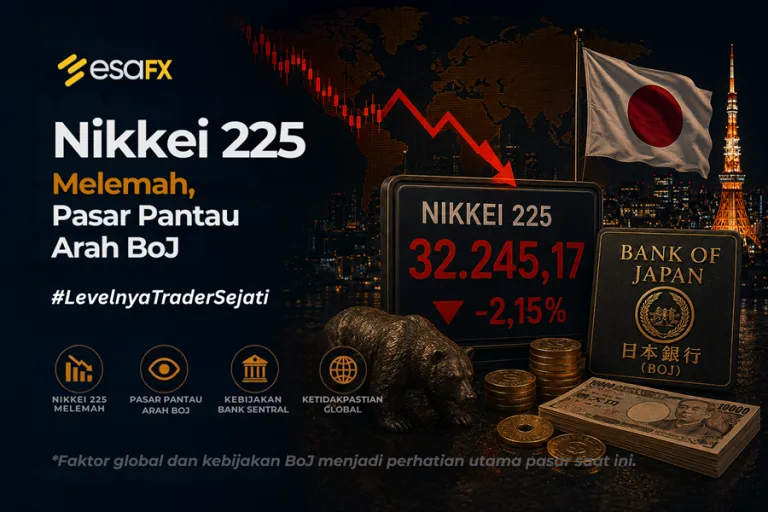 Nikkei 225 Melemah, Pasar Pantau Arah BoJ