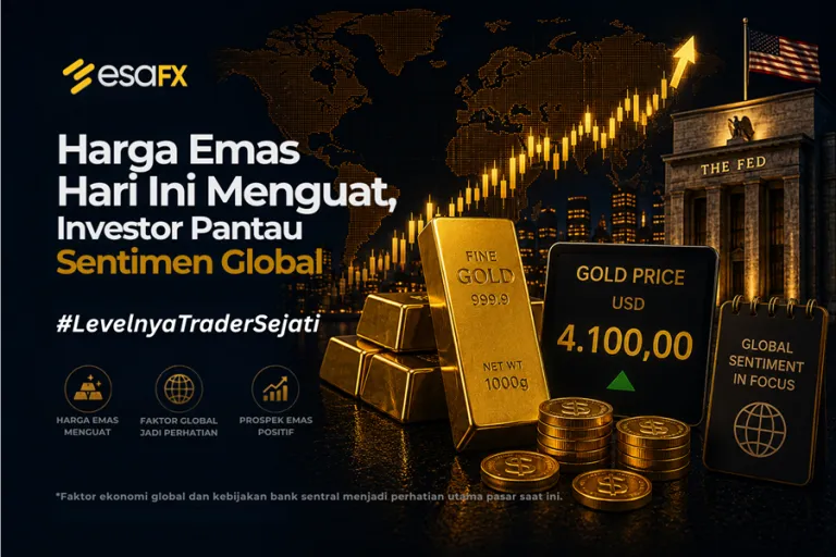 Harga Emas Hari Ini Menguat, Investor Pantau Sentimen Global