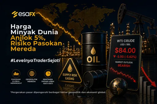 Harga Minyak Dunia Anjlok 3%, Risiko Pasokan Mereda thumbnail