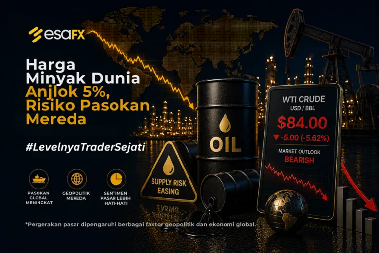 Harga Minyak Dunia Anjlok 3%, Risiko Pasokan Mereda