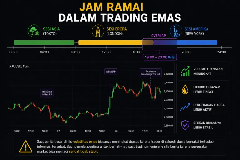 penjelasan jam ramai trading emas