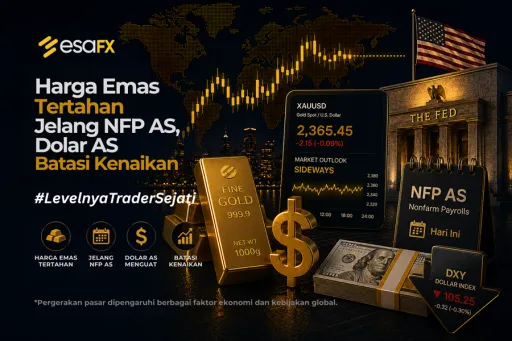 Harga Emas Tertahan Jelang NFP AS, Dolar AS Batasi Kenaikan thumbnail Harga Emas Tertahan Jelang NFP AS, Dolar AS Batasi Kenaikan thumbnail