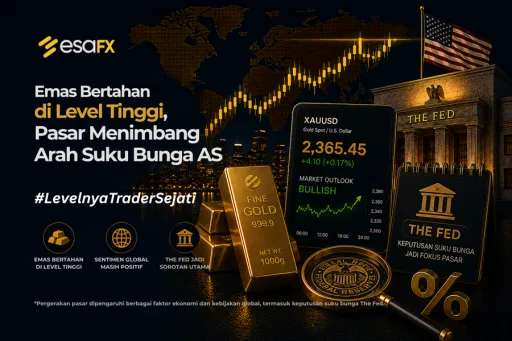 Emas Bertahan di Level Tinggi, Pasar Menimbang Arah Suku Bunga AS thumbnail Emas Bertahan di Level Tinggi, Pasar Menimbang Arah Suku Bunga AS thumbnail