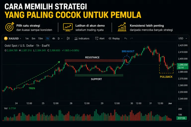 grafik cara memilih strategi trading emas