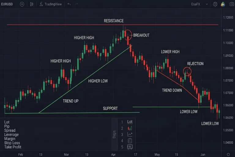 "ilustrasi grafik ilustrasi cara belajar price action dari nol