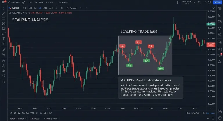 "ilustrasi grafik ilustrasi time frame scalping