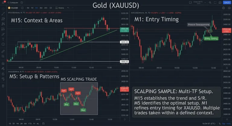 "ilustrasi grafik ilustrasi cara memilih timeframe scalping