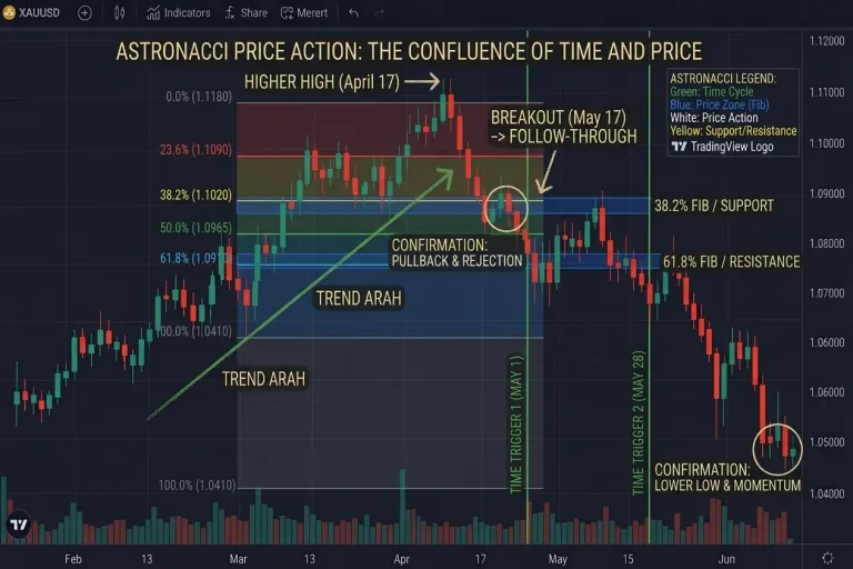 grafik ilustrasi price action astronacci