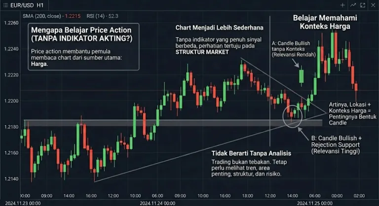 Grafik ilustrasi alasan belajar price action