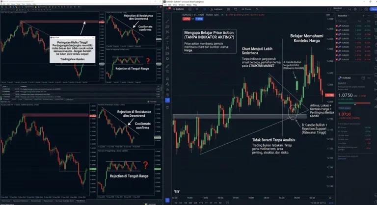 grafik ilustrasi kesalahan belajar price action