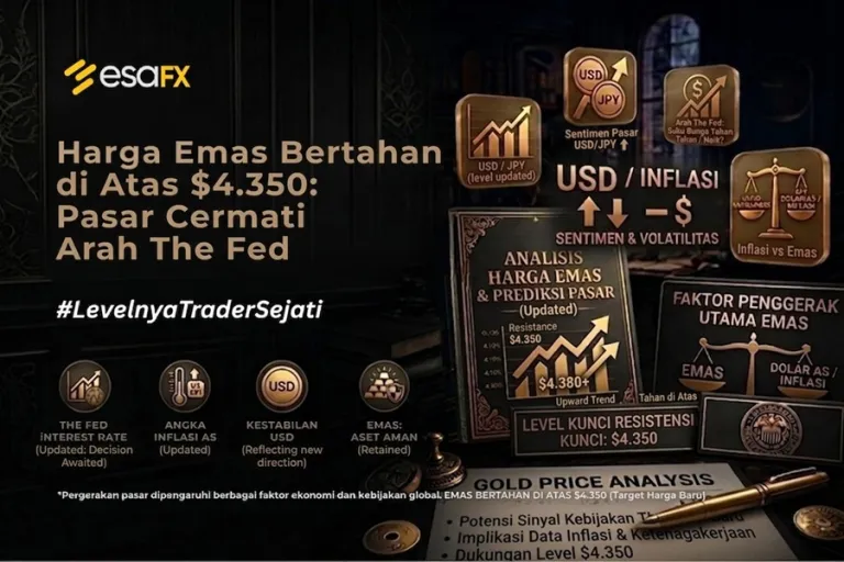 Harga Emas Bertahan di Atas $4.350, Pasar Cermati Arah The Fed