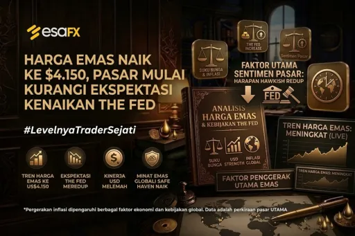 Harga Emas Naik ke $4.150, Pasar Mulai Kurangi Ekspektasi Kenaikan The Fed thumbnail