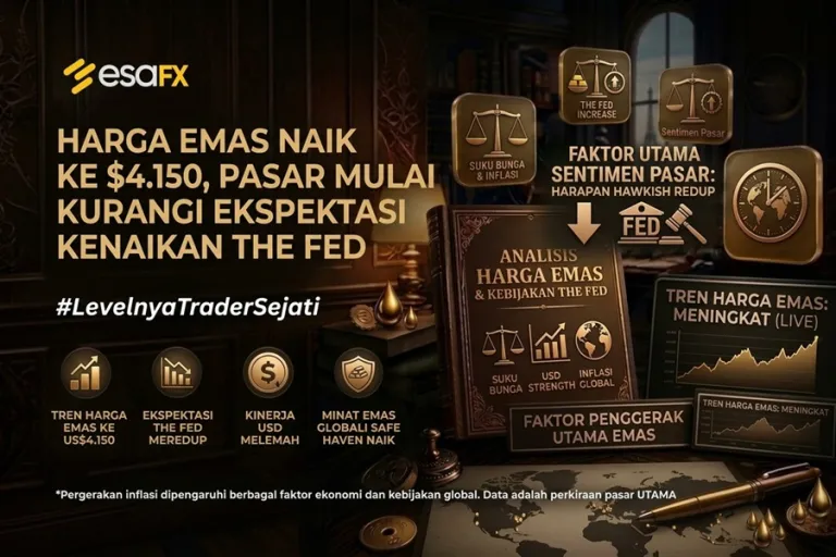 Harga Emas Naik ke $4.150, Pasar Mulai Kurangi Ekspektasi Kenaikan The Fed