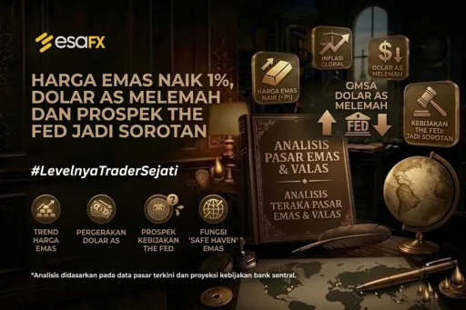 Harga Emas Naik 1%, Dolar AS Melemah dan Prospek The Fed Jadi Sorotan image for article Harga Emas Naik 1%, Dolar AS Melemah dan Prospek The Fed Jadi Sorotan