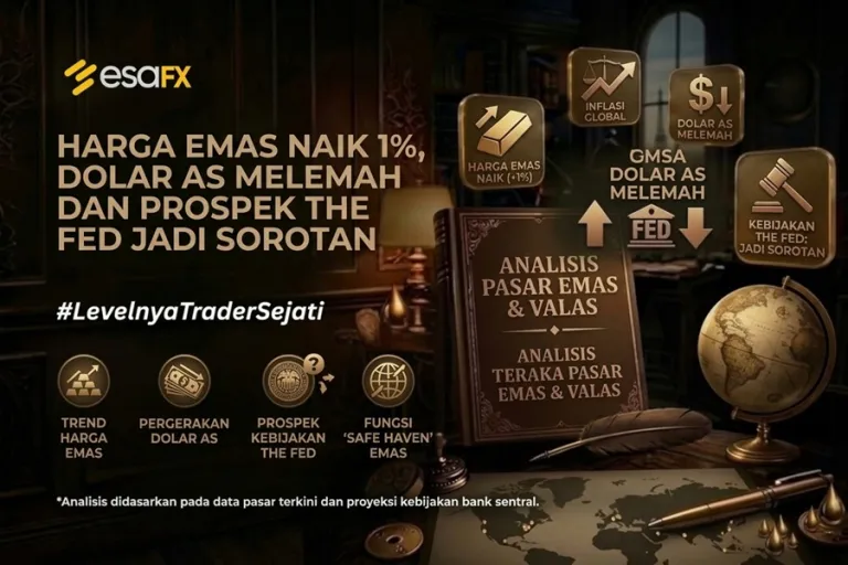 Harga Emas Naik 1%, Dolar AS Melemah dan Prospek The Fed Jadi Sorotan
