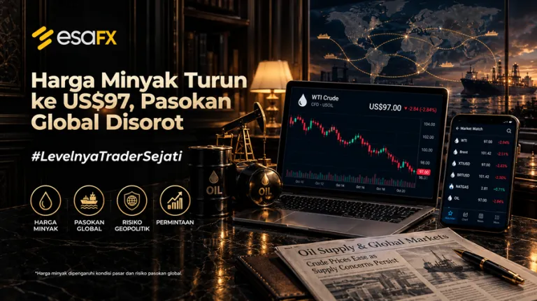 Harga Minyak Turun ke US$97, Pasokan Global Disorot